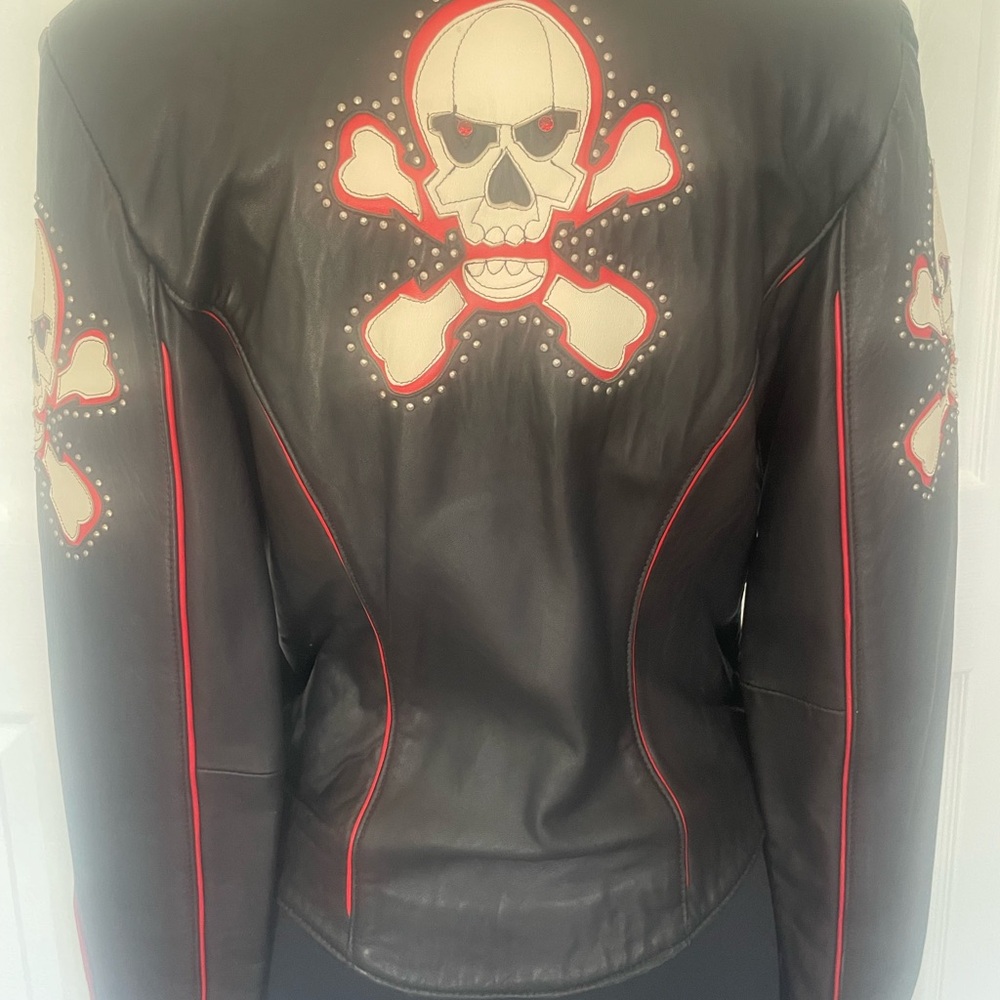 Tribe America Black Leather Skull Jacket 6